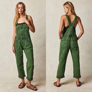 Free People We The Free Ziggy Overall Green Rosebud Womens Size M